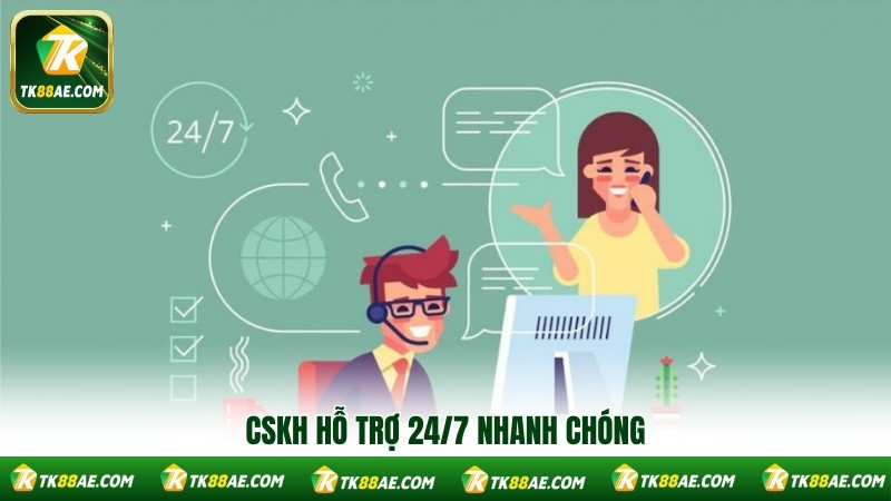 CSKH hỗ trợ 24/7 nhanh chóng CSKH hỗ trợ 24/7 nhanh chóng