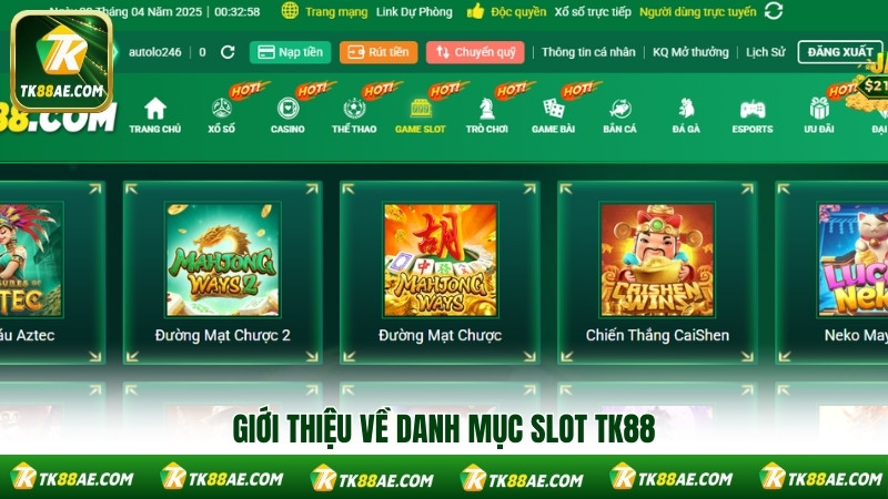 Giới thiệu về danh mục slot TK88 Giới thiệu về danh mục slot TK88