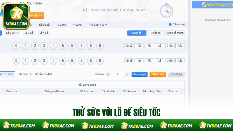 Thử sức với lô đề siêu tốc Thử sức với lô đề siêu tốc